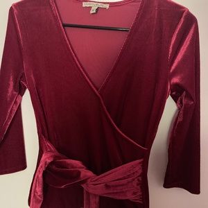 Velvet burgundy top